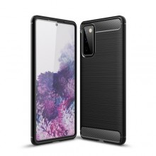 Samsung Galaxy S20 FE Brushed Texture Carbon Fiber TPU Case Zwart